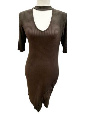 Army Green Ribbed Dress Size M